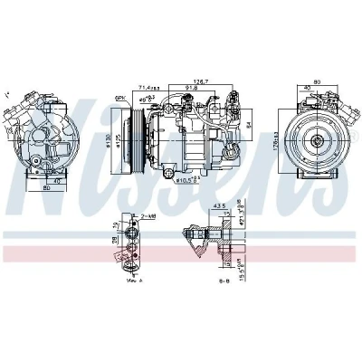 Immagine di NISSENS 890763 Compressore Aria Condizionata 6SBL14C 12 PAG 46 YF R 134a, 1234yf RENAULT: SCENIC 3, MEGANE 3 Grandtour, Coupe