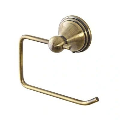 Immagine di Inbagno Portarotolo Carta igienica da Muro, in Acciaio Finitura Bronzo, Include Kit di Fissaggio Serie Iris