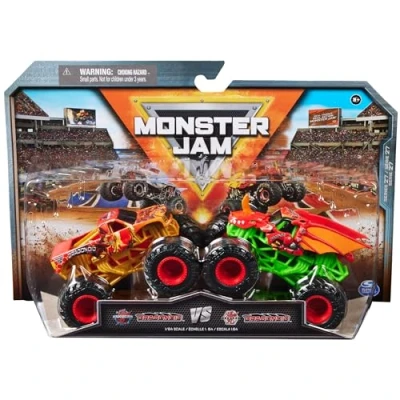 Immagine di Monster Jam, Giocattolo ufficiale Bakugan Dragonoid Vs. in pressofusione Trucks, scala 1:64, giocattoli per bambini dai 3 anni su