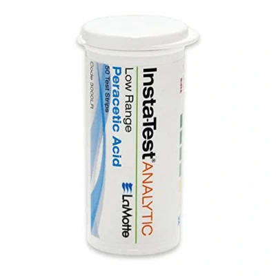 Immagine di LaMotte Insta test 3000LR Strisce per di acido peracetico a singolo attore, gamma bassa da 0 50 ppm (confezione 50)