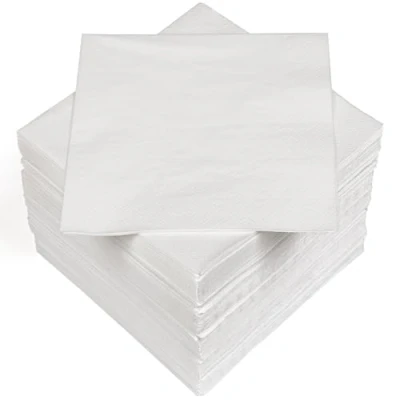 Immagine di HEKU 100 tovaglioli in tinta unita, 3 strati, 33 x cm, qualità uniforme per eventi e gastronomia, pratica confezione da 5, altamente assorbente ed elegante, bianco