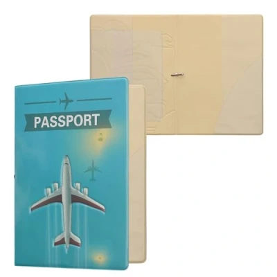 Immagine di kwmobile Custodia per Passaporto Porta con Chiusura di Sicurezza ad Elastico Protezione Documenti grigio/bianco/blu marino