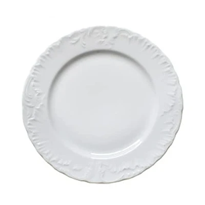 Immagine di Excelsa Piatto Piano in Porcellana Elisa Rococò, 26 cm, Bianco