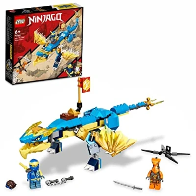 Immagine di LEGO NINJAGO Dragone del Tuono di Jay EVOLUTION, Set con Banner da Collezione, Giocattoli per Bambini dai 6 Anni 71760