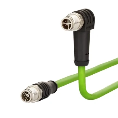 Immagine di Metz Connect 142M2X1C020 M12 cavo di rete, patch CAT 6A S/FTP 2.00 m Verde guaina in PUR, resistente agli acidi, allozono, ai raggi