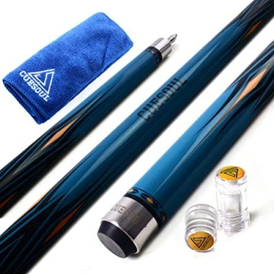 Immagine di CUESOUL SOOCOO Serie 58 &quot;19 oz 12,75 Millimetri Tip Maple Pool Cue Stick Set con Joint/Albero Protector e tovagliolo