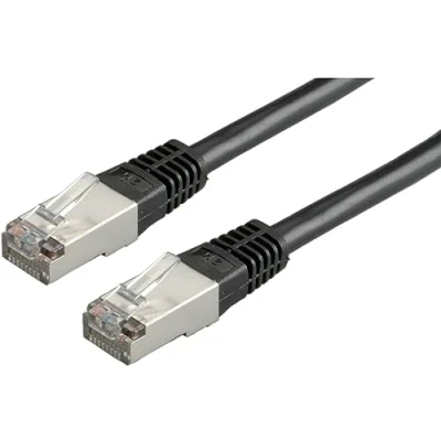 Immagine di Roline 21.15.0385 RJ45 cavo di rete, patch CAT 5e S/FTP 0.50 m Nero doppia schermatura, contatti connettore dorati 1 pz.