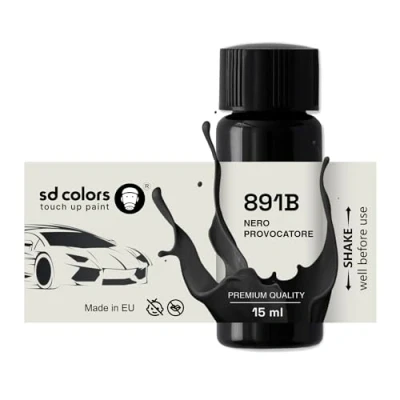 Immagine di SD COLORS nero PROVOCATORE 891B Vernice per ritocchi, 15 ML, riparazione graffi e scheggiature, codice colore (solo vernice)