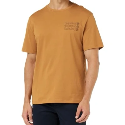 Immagine di Timberland Short Sleeve Tee 2 Tier3 T Shirt, Wheat Boot, M Uomo