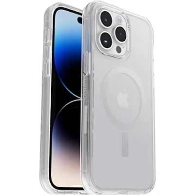 Immagine di OtterBox Cover per iPhone 14 Pro Max Symmetry+ Clear MagSafe, resistente a shock e cadute, sottile, testata 3x norme MIL STD 810G, protezione antimicrobica, Trasparente, Senza Retail Package