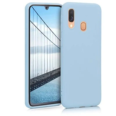 Immagine di kwmobile Custodia Compatibile con Samsung Galaxy A40 Cover Back Case per Smartphone in Silicone TPU Protezione Gommata blu chiaro matt