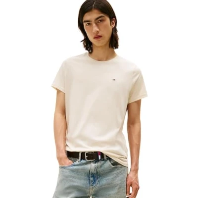Immagine di Tommy Jeans Tjm Xslim Jersey Tee Dm0dm04411, Maglietta a Maniche Corte Uomo, Beige (Desert Sand Dune), XS