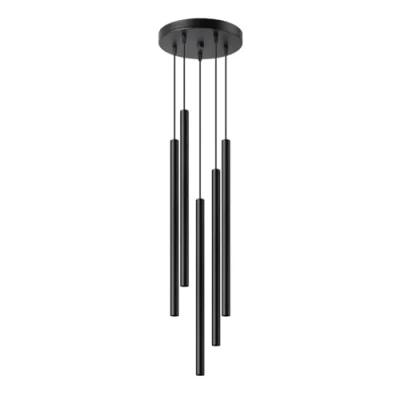 Immagine di Sollux Pastelo Plafoniera moderna a sospensione grappolo nera 5x G9
