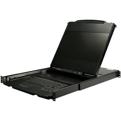 Immagine di StarTech.com Console KVM per Armadio Rack Switch VGA/DVI Monitor LCD da 17&quot; HD Montabile a su doppia guida Cassetto 1U con cavi Supporto USB Tastiera Inglese (RKCOND17HD)