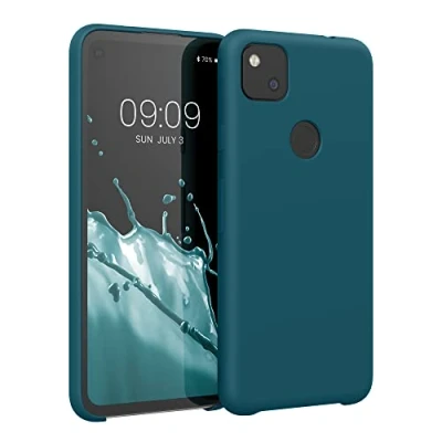 Immagine di kwmobile Cover per Google Pixel 4a Custodia Back Case Smartphone in Silicone TPU Protezione Gommata petrolio matt
