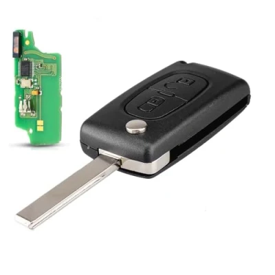 Immagine di Guscio Chiave auto a distanza Controllo remoto telecomando radiocomando portachiavi per Citroen C4 C5 C6 C8 Xsara Picasso Peugeot 207 208 307 308 407 408 607 ASK 433MHZ CE0536/0523 (0536 HU83 ASK)