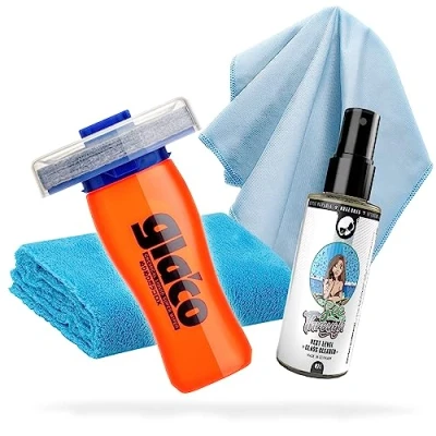 Immagine di detailmate 4 pezzi Sigillante per vetro Bundle Soft99 Glaco DX 110 ml con perfetto effetto loto + vetri detergente 100 ml, panno in microfibra 40 x cm e