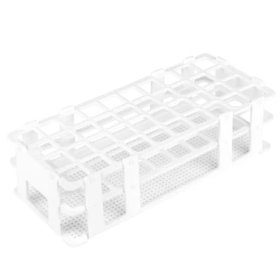 Immagine di stonylab Portaprovette, 20 mm 40 Posti Plastica Bianca Provetta Rack Supporto per Tubo di Supporto, Design a 3 Livelli e Staccabile
