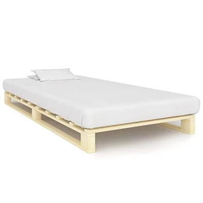 Immagine di vidaXL Giroletto in Pallet a Doghe Classico Robusto Rustico Struttura Telaio Scocca Letto 100x200 cm Colore Naturale Legno Massello di Pino