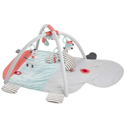 Immagine di Fehn 059014 Coperta Loopy &amp; Lotta con attività ludico educative 3D, gioco divertente per toccare e afferrare, neonati bambini dalla nascita in poi, dimensioni: 85 x 110 cm