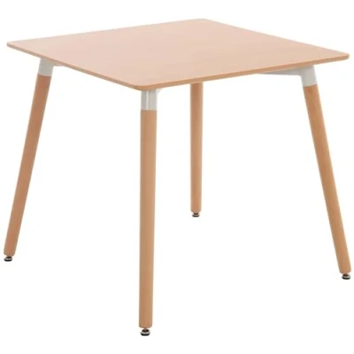 Immagine di CLP Tavolo da Cucina Viborg I Pranzo dal Design Scandinavo per Il Soggiorno con Piano in MDF Struttura Legno di Faggio, Colore:Bianco, Dimensione:60 cm