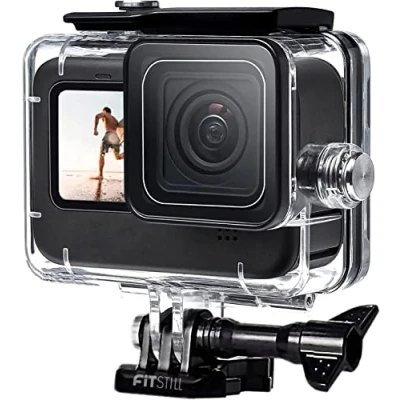 Immagine di FitStill custodia impermeabile 60M/196FT per Go Pro Hero 13/Hero 12/Hero 11/Hero 10/Hero 9 Black, protettiva subacquea con accessori fotocamera 13/12/11/10/9 Action camera