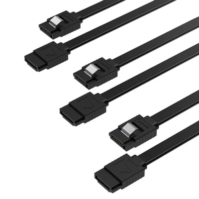 Immagine di Sabrent Cavo SATA III SSD/HDD Hard Disk interno, dati 3 (6 Gbit/s), PC, dritto con linguetta di blocco, per drive HDD/SSD/CD/DVD (Confezione da 50 cm) Nero (CB SFK3)