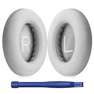 Immagine di HATOFES Cuscinetti auricolari di ricambio per cuffie Bose 700 con cancellazione del rumore (NC700), in morbida pelle PU, lussuoso memory foam, spessore aggiunto, extra resistenti, colore grigio