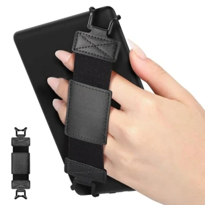 Immagine di MoKo Cinturino Universale per 6&quot; 8&quot; e Reader Tablet, Morbido da Mano Supporto Leggero con Fascetta Elastica Impugnatura Tablet ad Alta Elasticità, Nero