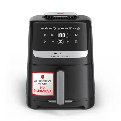 Immagine di Moulinex Easy Fry Silence Friggitrice ad Aria, 5 Litri/1.5 Kg, Capacità 6 Persone, 1670 W, Silenziosa, 10 Programmi di Cottura, Risultati Veloci, Touchscreen, Cestello Lavabile in Lavastoviglie EZ5528