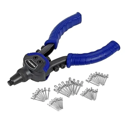 Immagine di WORKPRO Rivettatrice Manuale con 5 Testa Intercambiabile, Pistola a Rivetti 100 Rivetti, Dado Rivetto per Installazione Mobili