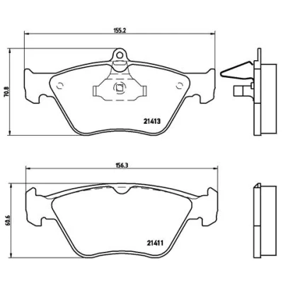 Immagine di BREMBO P 59 019 Kit pastiglie freno Predisposto per contatto segnalazione usura senza accessori OPEL: Calibra A, Vectra A CC, Omega B Caravan