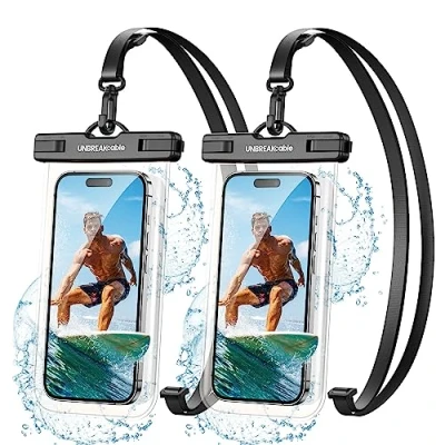 Immagine di UNBREAKcable Custodia Impermeabile Borsa Universale IPX8/30M,Cover Subacquea per iPhone 15 14 13 12 11 Pro Max Mini, XR/XS/X/SE 2020, Samsung S24/S23/S22/S21, Huawei Fino a 7.0&quot; 2 Pezzi