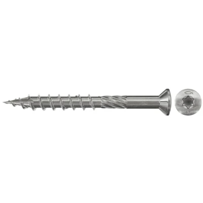 Immagine di Fischer 660607 Viti per terrazze 5 mm 60 Interno Esagonale rotondo, multidentato, TX, Torx, Impronta T Acciaio inox V2A resistente alla corrosione