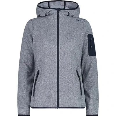 Immagine di CMP Giacca in Knit Tech da donna con cappuccio fisso, B.Blue Bianco, 44