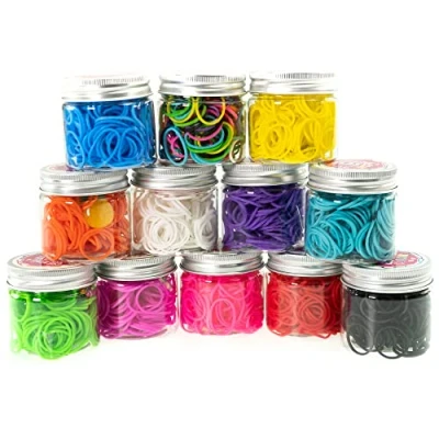 Immagine di Elasticolor Multicolor Bands, 1 barattolo a sorpresa per creare braccialetti DIY con Elastici Colorati e Charms Bambine Ragazze Nice Group, 03007