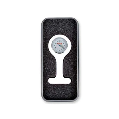Immagine di Orologio per infermieri con scatola alluminio rotondo bianco