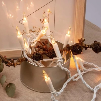 Immagine di Hellum catena luminosa interni con interruttore, luci natale, 10 Lampada chiare calde, lunghezza illuminata 1,35m, Colore del cavo bianco,