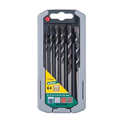 Immagine di wolfcraft Set di punte Per calcestruzzo &quot;Professional&quot; con placchette in metallo duro, Ø 310 mm, da 6 pz. I 7119000 fori calcestruzzo, pietra artificiale e naturale