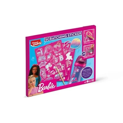 Immagine di Maped Creativ adesivi da grattare per bambini Barbie con effetto olografico, 70 5 anni, colore: Rosa