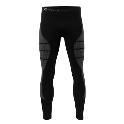 Immagine di STARK SOUL Microfibra Biancheria Intima Funzionale Senza Cuciture per Uomo a Scelta Come Pantaloni o Camicia Maniche Lunghe (S/M, Grigio/Nero Pantaloni)