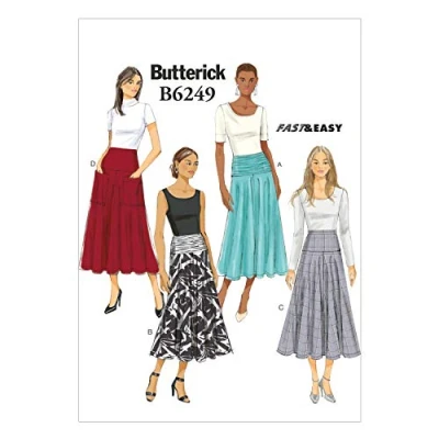 Immagine di Butterick Patterns Pattern 6249, Gonna da Donna, Taglie, Lana, A5 (6 8 10 12 14)