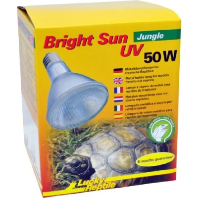 Immagine di Lucky Reptile Bright UV Jungle Lampada a vapori Metallici 50 W per portalampada E27 da terrario con Spettro di Luce Diurna Termica Raggi UVA e UVB Rettili Tropicali