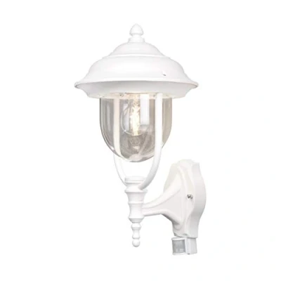 Immagine di Konstsmide 7235 250 Parma Lampada da parete, BxPxH 24x29x49 cm, 1 x 75 W, IP43, Colore Bianco opaco