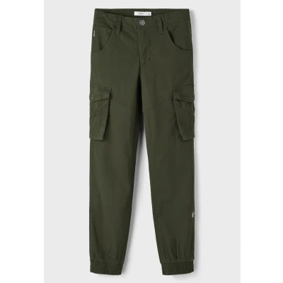 Immagine di Name it Nitbamgo REG R TWI CA M NMT NO Pantaloni cargo per bambini, Taglia: 176, Dark green