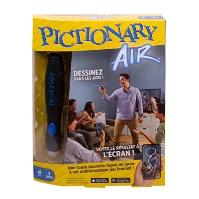 Immagine di Pictionary Air, gioco da tavolo e disegno di famiglia, funziona con l&#039;app, 1 penna luminosa carte gioco, regalo a partire dagli 8 anni, GJG13