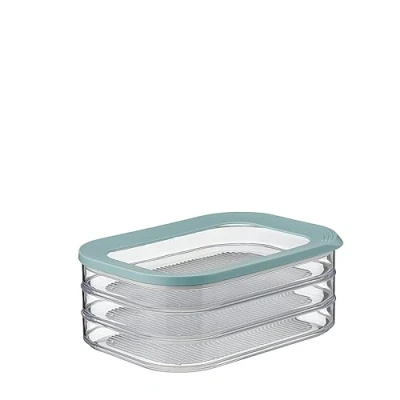 Immagine di Mepal Contenitore per Salumi Modula 3 strati con Coperchio Frigorifero Adatto Conservare Pancetta e altri Prodotti a Base di Carne 3x 500 ml Nordic green