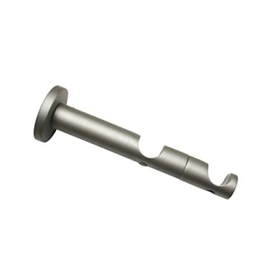Immagine di Gardinia Supporto Combinato Doppio con Base bastoni per Tende, 2 binari, Aperto, incl. Materiale di Montaggio, Linea Kira, Ø 19 mm, Metallo, Argento, 9/6 cm