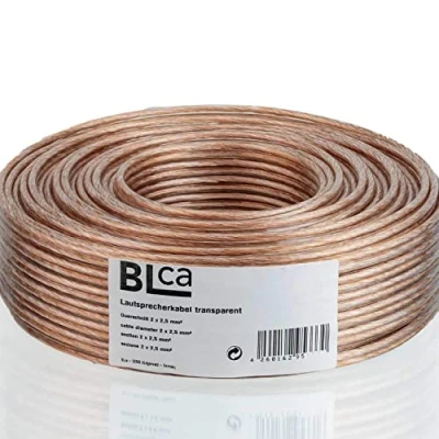 Immagine di DCSk BLca 2 x 2.5 mm² 10m Cavo per Altoparlanti HiFi e Casse Audio Auto, CCA Rame, Trasparente