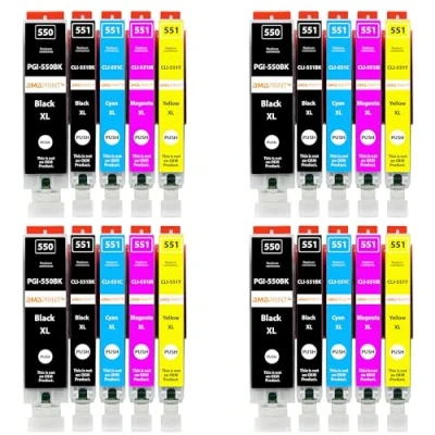 Immagine di Amaprint 20 XL cartucce compatibili con Canon PGI 550 CLI 551 per Pixma IP7200 IP7250 IX6800 IX6850 MG5400 MG5450 MG5500 MG5550 MG5600 MG5650 MG5655 MG6400 MG6450 MG6600 MG6650 MX725 MX920 MX925
